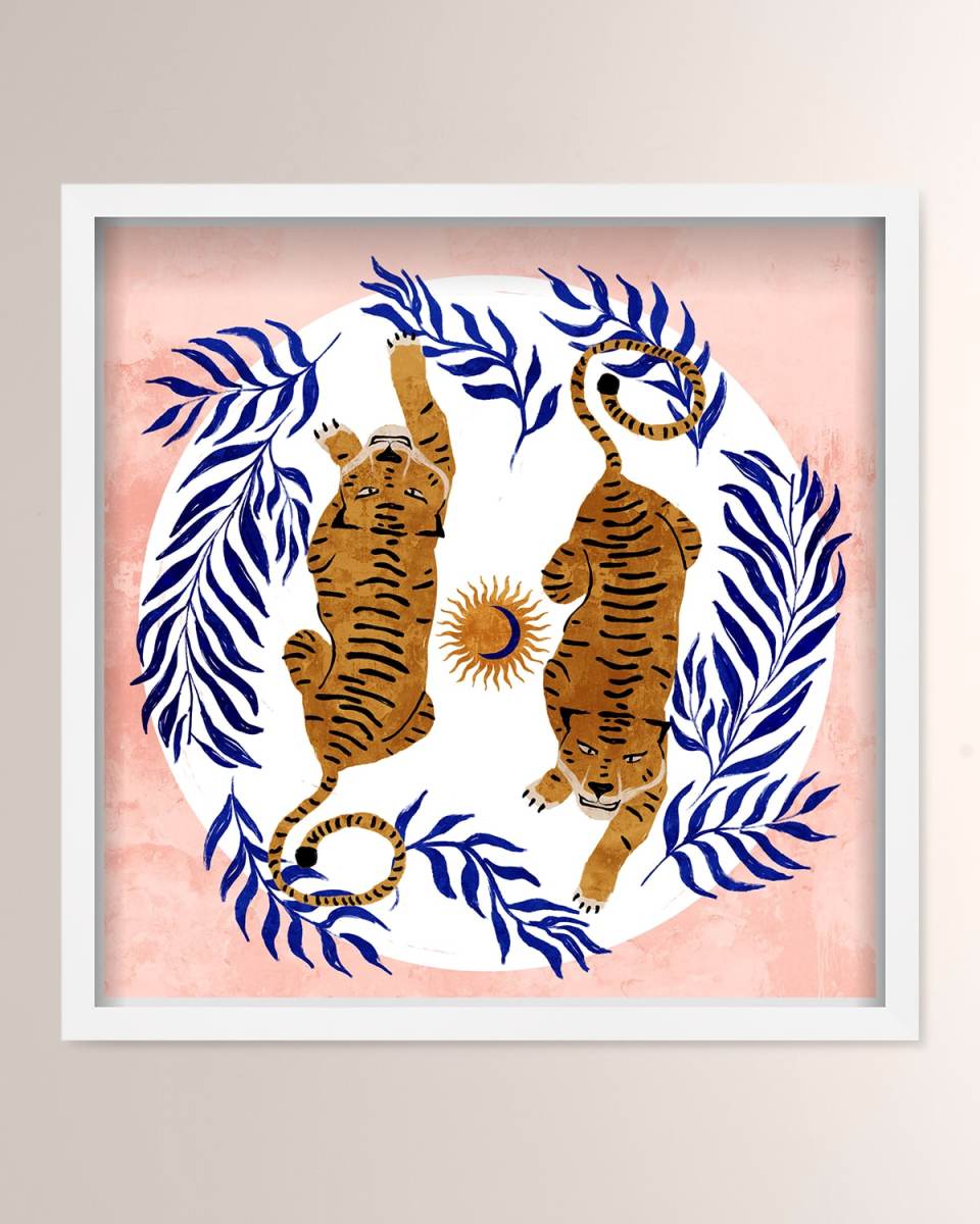 "Tiger Team" Hand-Embellished Art Print